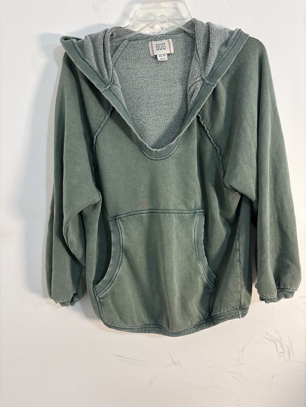 Urban Outfitters BDG Carli Seamed Hoodie Sweatshirt Olive Green XS